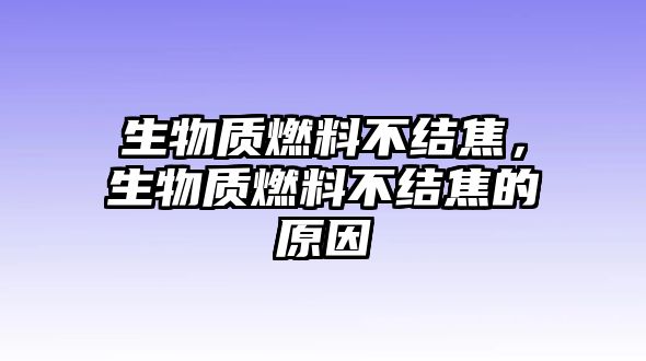 生物質(zhì)燃料不結(jié)焦，生物質(zhì)燃料不結(jié)焦的原因