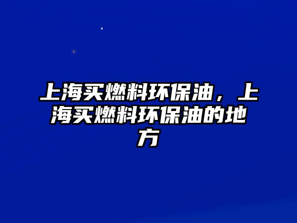 上海買燃料環(huán)保油，上海買燃料環(huán)保油的地方