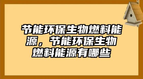 節(jié)能環(huán)保生物燃料能源，節(jié)能環(huán)保生物燃料能源有哪些