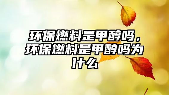 環(huán)保燃料是甲醇嗎，環(huán)保燃料是甲醇嗎為什么