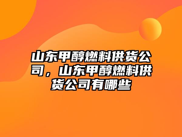 山東甲醇燃料供貨公司，山東甲醇燃料供貨公司有哪些