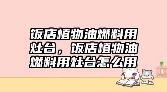 飯店植物油燃料用灶臺，飯店植物油燃料用灶臺怎么用