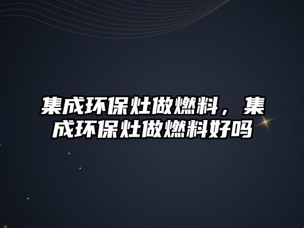 集成環(huán)保灶做燃料，集成環(huán)保灶做燃料好嗎