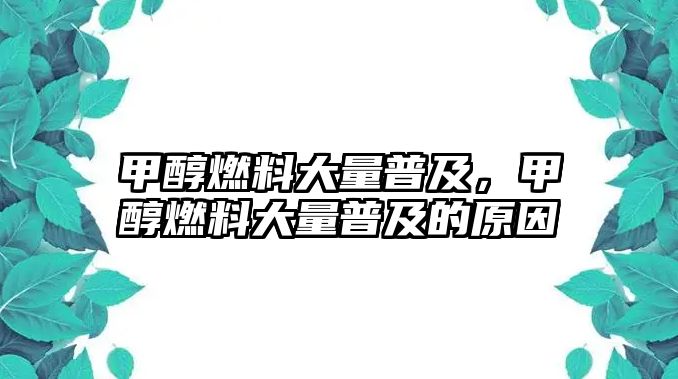 甲醇燃料大量普及，甲醇燃料大量普及的原因