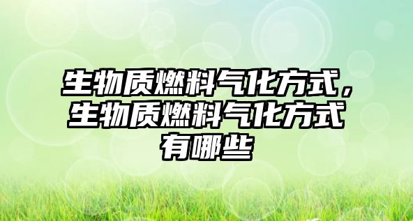 生物質(zhì)燃料氣化方式，生物質(zhì)燃料氣化方式有哪些