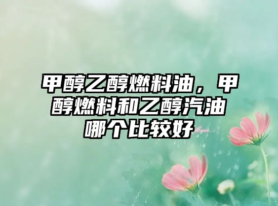 甲醇乙醇燃料油，甲醇燃料和乙醇汽油哪個(gè)比較好