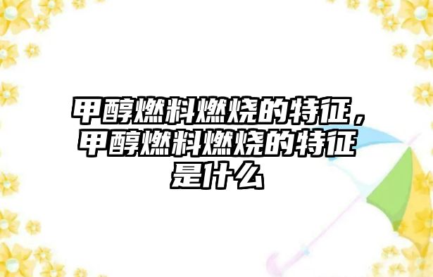 甲醇燃料燃燒的特征，甲醇燃料燃燒的特征是什么