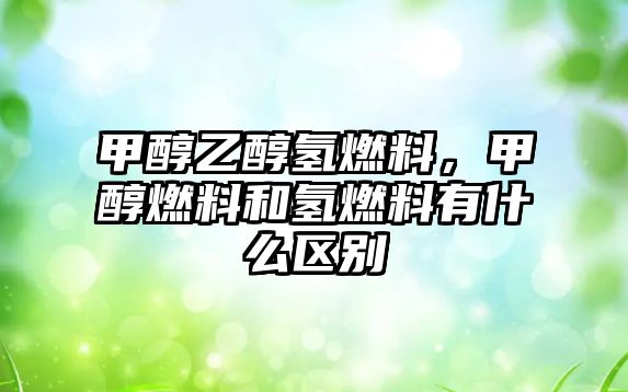 甲醇乙醇?xì)淙剂?，甲醇燃料和氫燃料有什么區(qū)別