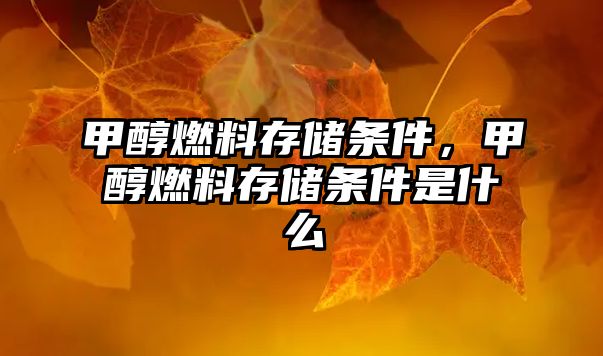 甲醇燃料存儲(chǔ)條件，甲醇燃料存儲(chǔ)條件是什么