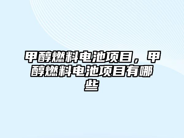 甲醇燃料電池項目，甲醇燃料電池項目有哪些