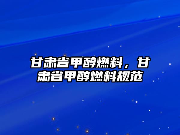 甘肅省甲醇燃料，甘肅省甲醇燃料規(guī)范