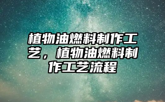 植物油燃料制作工藝，植物油燃料制作工藝流程