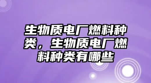 生物質(zhì)電廠燃料種類，生物質(zhì)電廠燃料種類有哪些