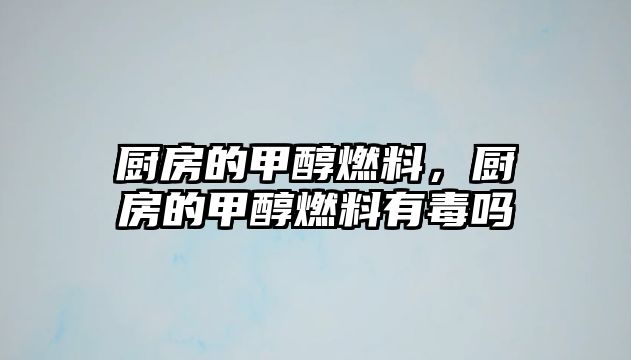 廚房的甲醇燃料，廚房的甲醇燃料有毒嗎