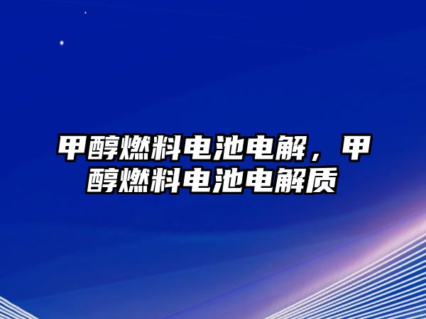 甲醇燃料電池電解，甲醇燃料電池電解質(zhì)