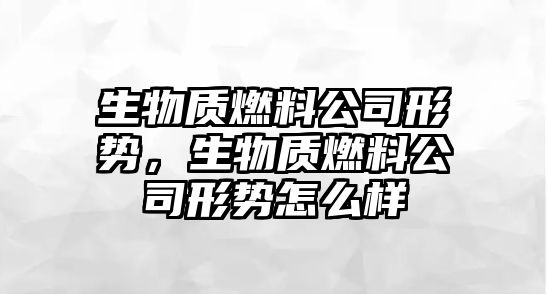 生物質燃料公司形勢，生物質燃料公司形勢怎么樣