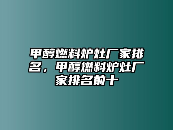 甲醇燃料爐灶廠家排名，甲醇燃料爐灶廠家排名前十