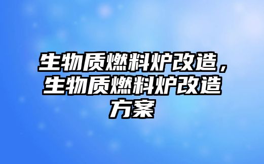 生物質燃料爐改造，生物質燃料爐改造方案