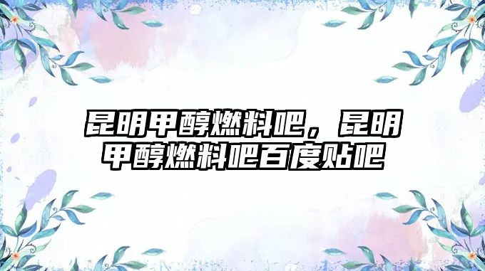 昆明甲醇燃料吧，昆明甲醇燃料吧百度貼吧