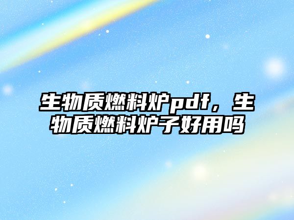 生物質燃料爐pdf，生物質燃料爐子好用嗎