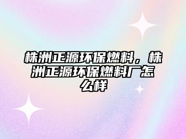 株洲正源環(huán)保燃料，株洲正源環(huán)保燃料廠怎么樣