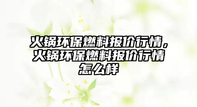 火鍋環(huán)保燃料報價行情，火鍋環(huán)保燃料報價行情怎么樣