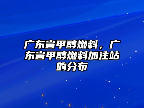 廣東省甲醇燃料，廣東省甲醇燃料加注站的分布