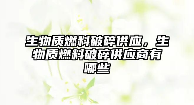 生物質(zhì)燃料破碎供應(yīng)，生物質(zhì)燃料破碎供應(yīng)商有哪些