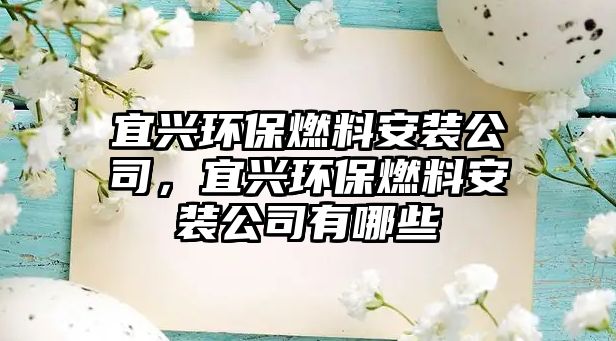 宜興環(huán)保燃料安裝公司，宜興環(huán)保燃料安裝公司有哪些