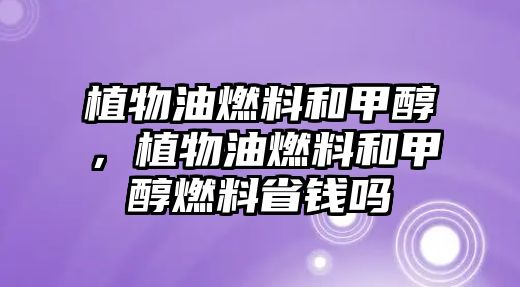 植物油燃料和甲醇，植物油燃料和甲醇燃料省錢嗎