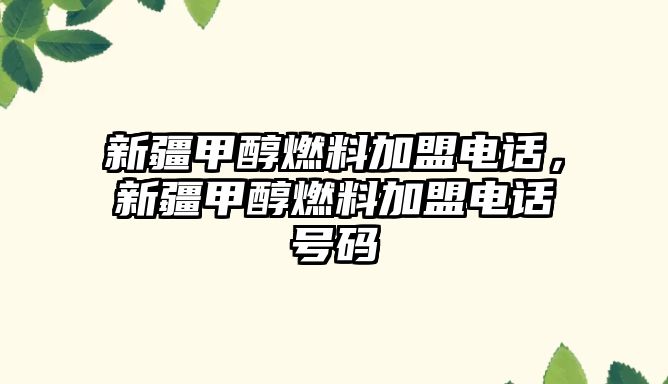 新疆甲醇燃料加盟電話，新疆甲醇燃料加盟電話號(hào)碼