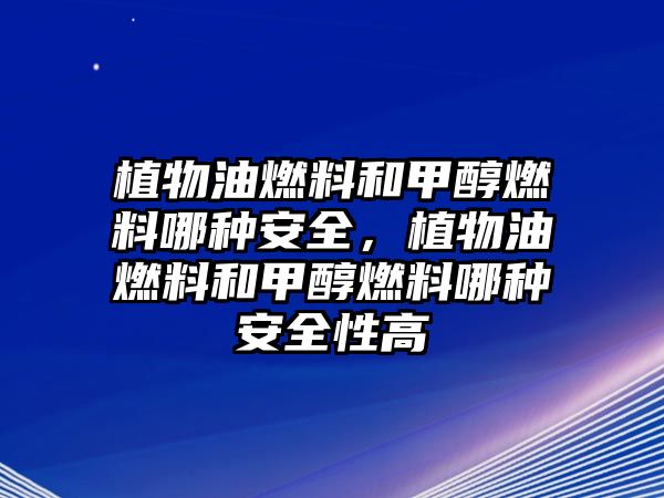 植物油燃料和甲醇燃料哪種安全，植物油燃料和甲醇燃料哪種安全性高