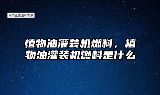 植物油灌裝機(jī)燃料，植物油灌裝機(jī)燃料是什么