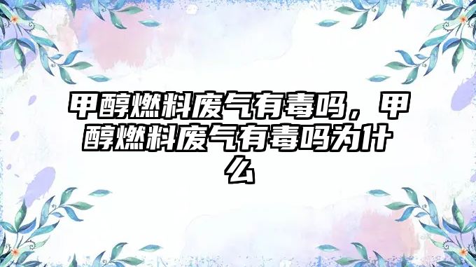 甲醇燃料廢氣有毒嗎，甲醇燃料廢氣有毒嗎為什么