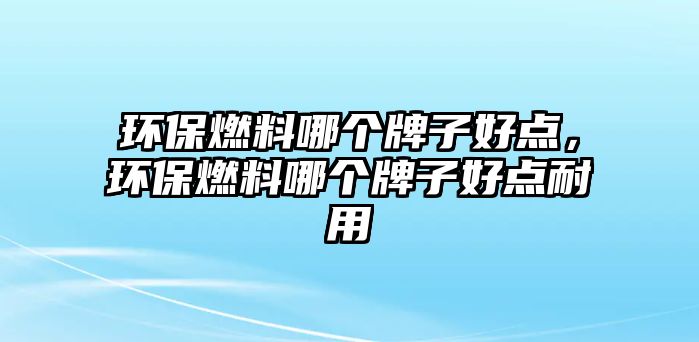 環(huán)保燃料哪個(gè)牌子好點(diǎn)，環(huán)保燃料哪個(gè)牌子好點(diǎn)耐用