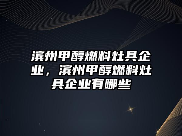 濱州甲醇燃料灶具企業(yè)，濱州甲醇燃料灶具企業(yè)有哪些