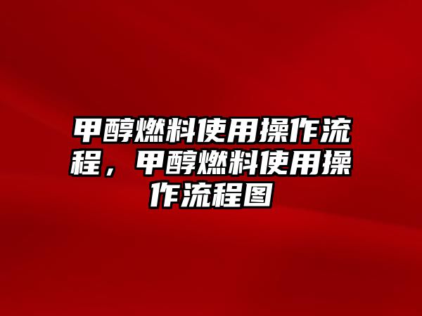 甲醇燃料使用操作流程，甲醇燃料使用操作流程圖