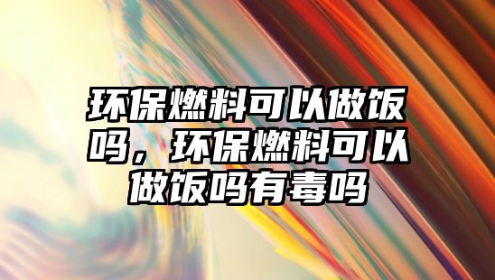 環(huán)保燃料可以做飯嗎，環(huán)保燃料可以做飯嗎有毒嗎