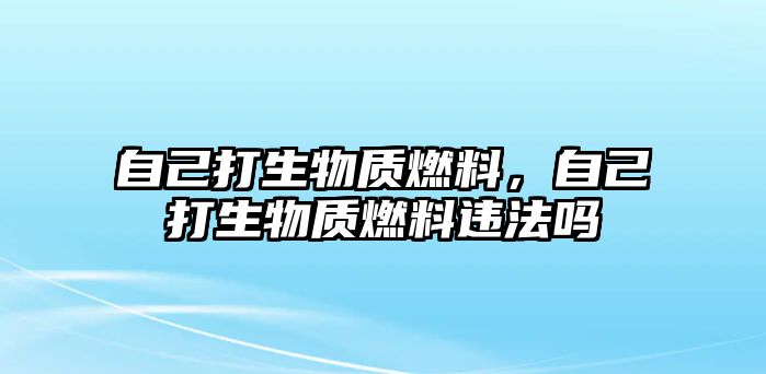 自己打生物質(zhì)燃料，自己打生物質(zhì)燃料違法嗎