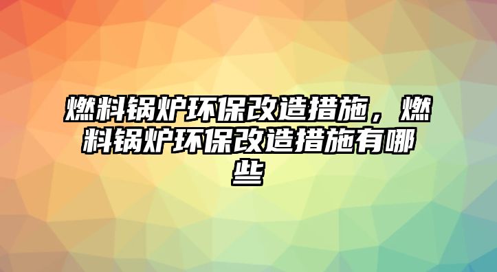 燃料鍋爐環(huán)保改造措施，燃料鍋爐環(huán)保改造措施有哪些