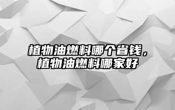 植物油燃料哪個省錢，植物油燃料哪家好