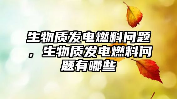 生物質發(fā)電燃料問題，生物質發(fā)電燃料問題有哪些