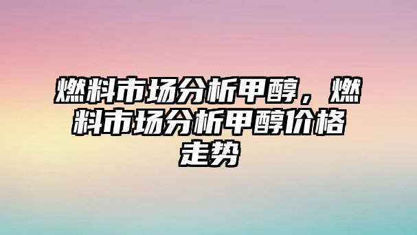 燃料市場分析甲醇，燃料市場分析甲醇價格走勢