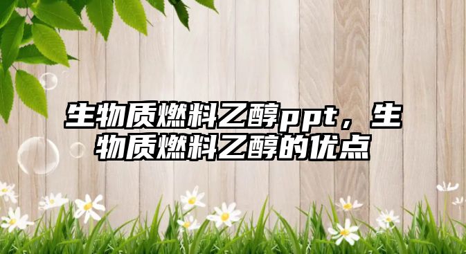 生物質(zhì)燃料乙醇ppt，生物質(zhì)燃料乙醇的優(yōu)點