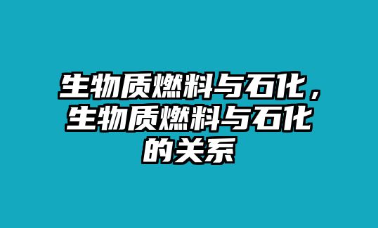 生物質(zhì)燃料與石化，生物質(zhì)燃料與石化的關(guān)系