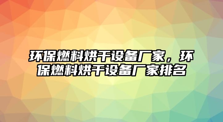 環(huán)保燃料烘干設(shè)備廠家，環(huán)保燃料烘干設(shè)備廠家排名