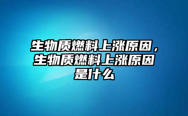 生物質(zhì)燃料上漲原因，生物質(zhì)燃料上漲原因是什么