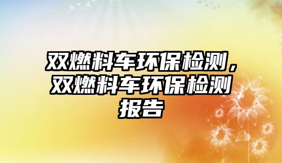 雙燃料車環(huán)保檢測，雙燃料車環(huán)保檢測報告