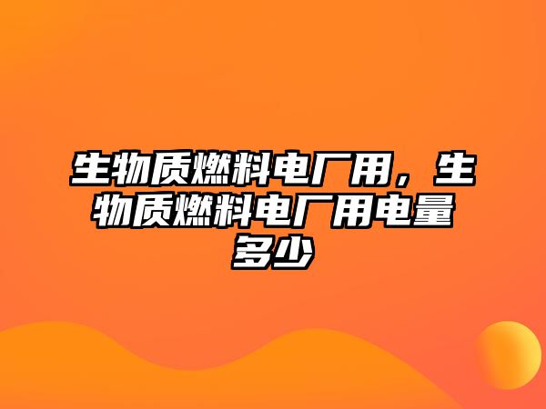 生物質(zhì)燃料電廠用，生物質(zhì)燃料電廠用電量多少