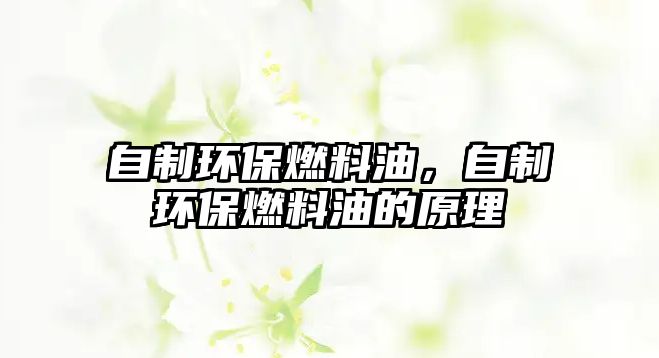 自制環(huán)保燃料油，自制環(huán)保燃料油的原理